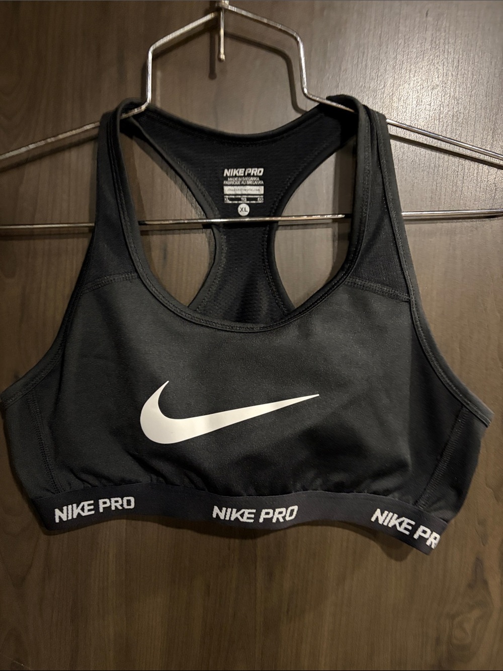 Nike Black & White Nike Pro Racerback Sports Bra dri-fit